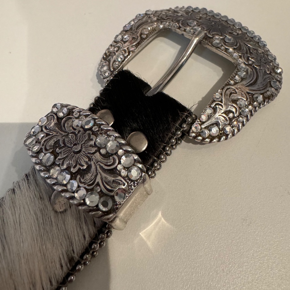 Bejeweled rhinestone studded pony hip belt XL Noona belt bling leather - Picture 10 of 10